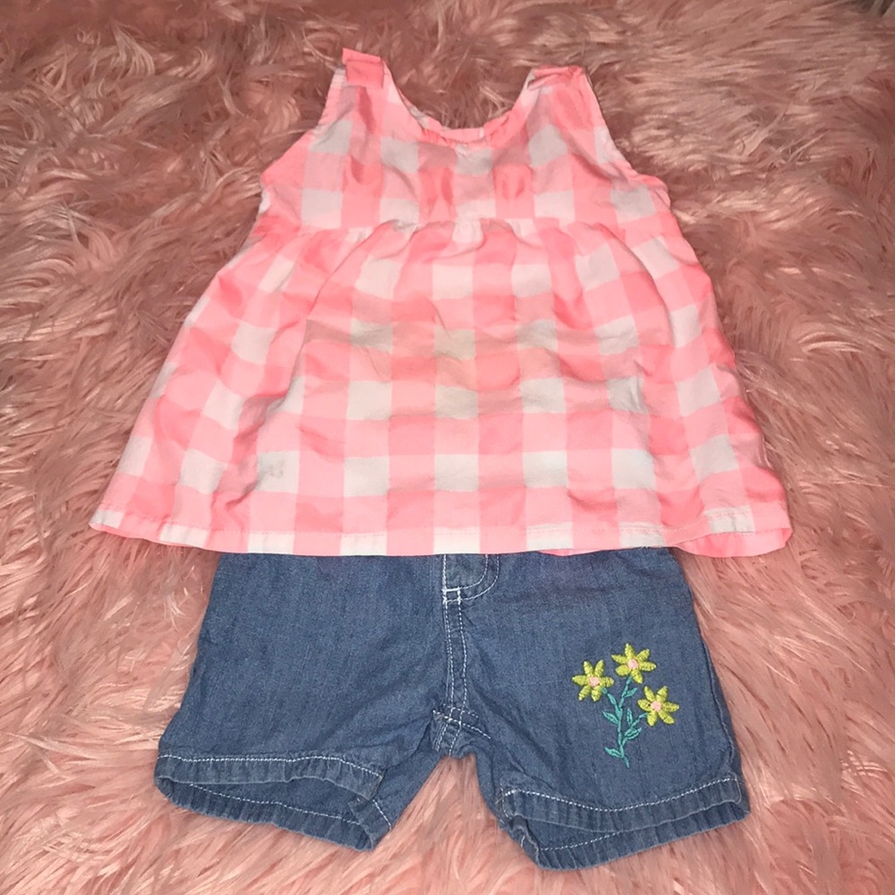 Carter’s Gingham Tank & Jean Shorts Set